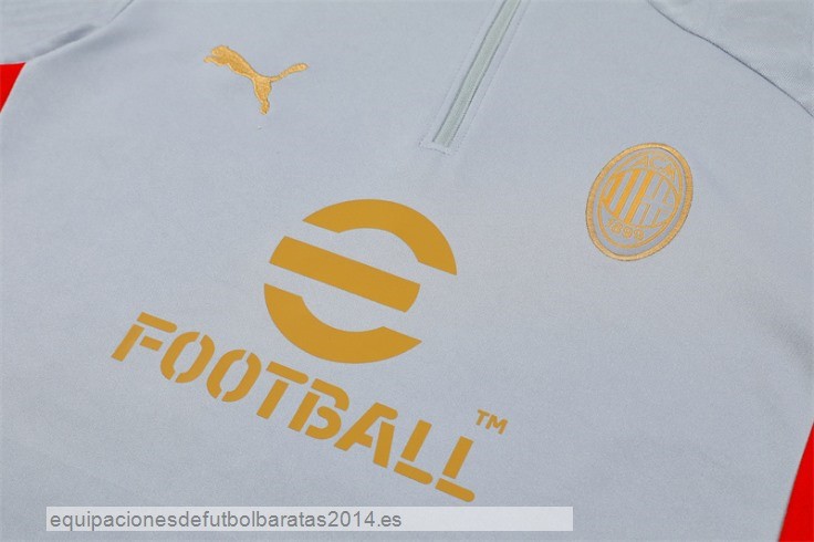 Nuevo Conjunto Completo Sudadera Entrenamiento AC Milan 24/25 Gris Baratas